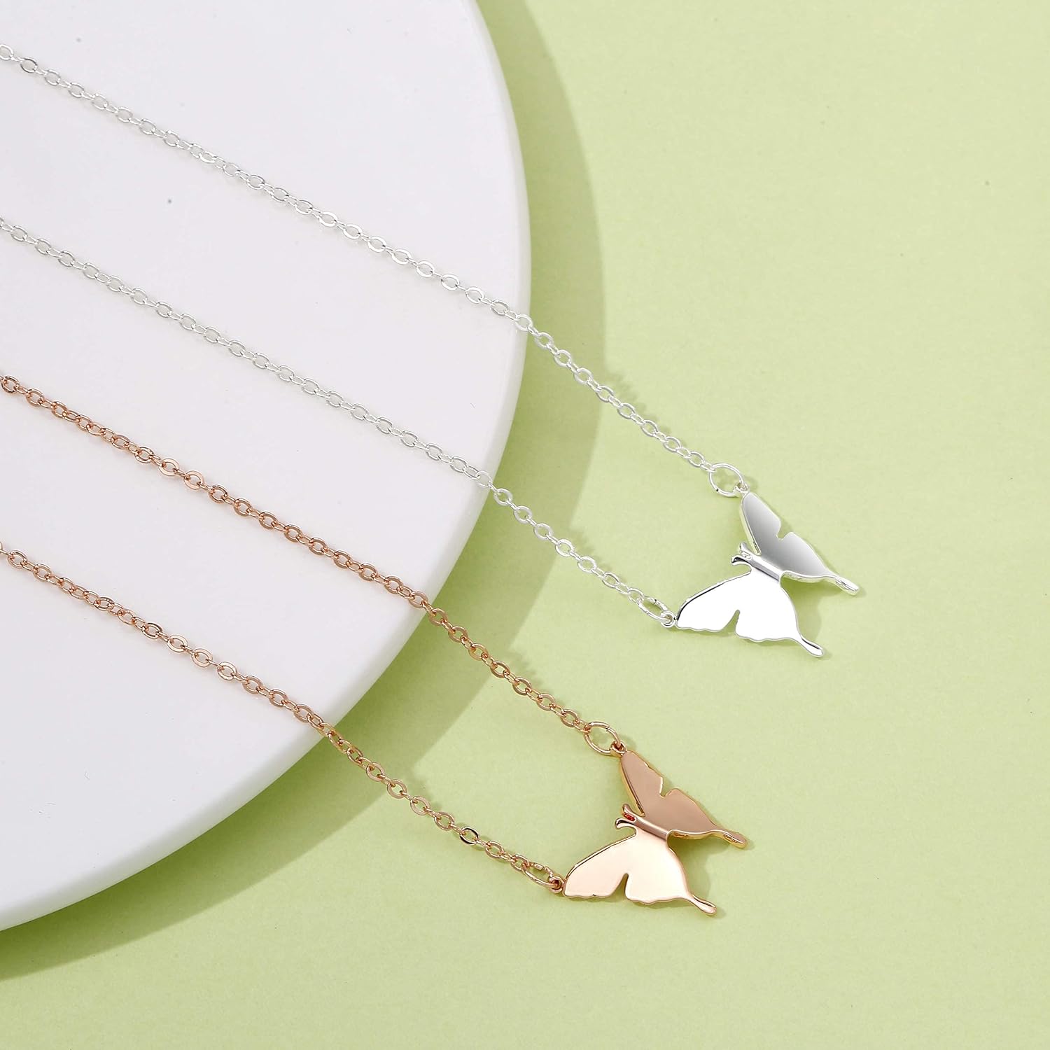 MIDEEO Dainty Butterfly Necklace for Women 14K Gold Plated Butterfly Pendant Necklace Minimalist Charm Jewelry… - Image 8