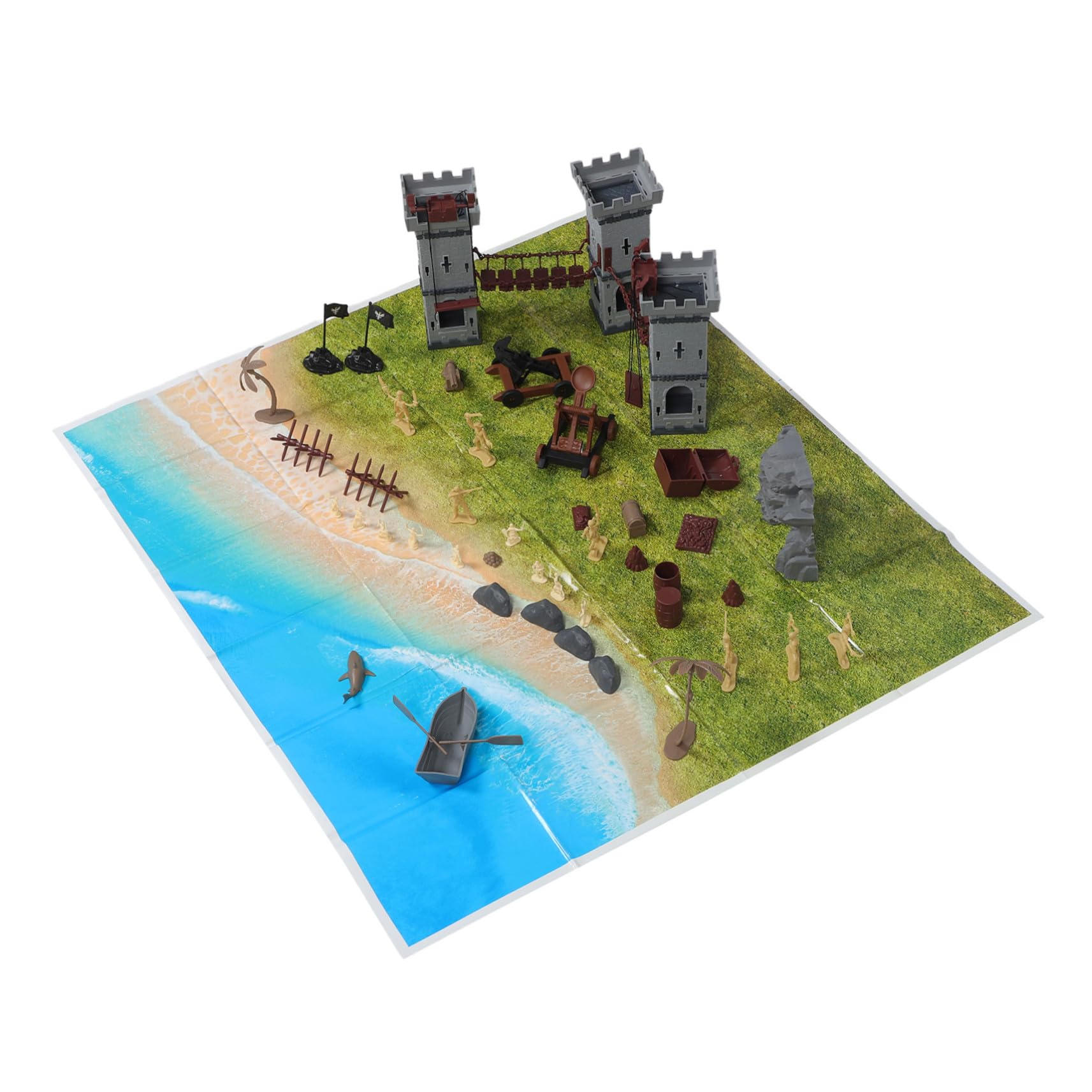 Operitacx Soldatini Pirata 293 Pezzi in Plastica, Set Militare da Gioco | Accessori per Tavola da Sabbia, Dettagli Realistici e Montaggio Facile, per Display e Play