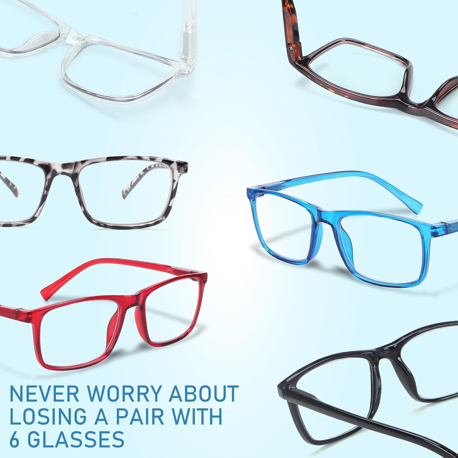 6 Pack Reading Glasses for Men Blue Light Blocking Glasses Lightweight Spring Hinge Computer Readers Men Women - Image 6