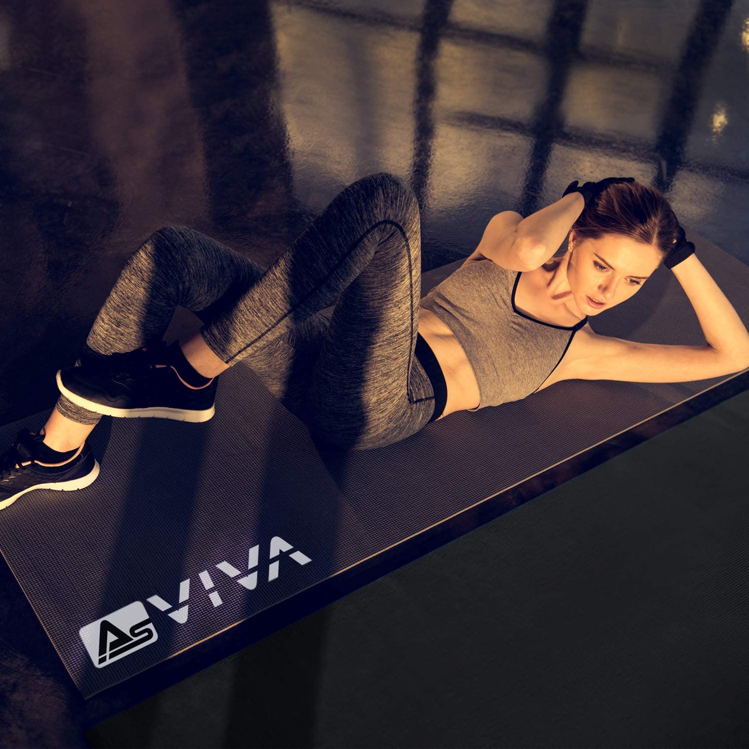 AsVIVA Bodenschutzmatte UM1-192,5x95 cm - Fitnessmatte für Yoga & Bauchmuskeltraining - Unterlegmatte für Fitnessgeräte - Idealer Schutz vor Druckstellen im Boden - Rutschfest & wasserabweisend