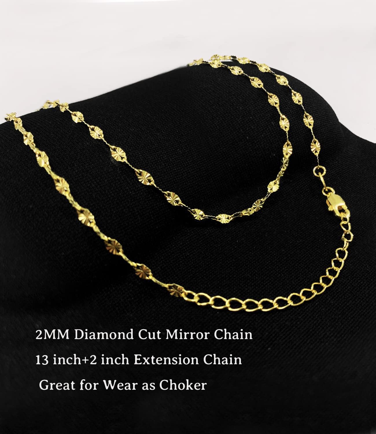 925 Sterling Silver 2mm Chain Necklace for Women Thin Mirror Chain Dainty Cute Choker Necklaces for Women 16 18 20 Inch - Image 8