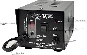 VCT VT-500J - Japanese Step Up/Down Voltage Transformer Converts Japan 100 Volts To 110V OR Vice Versa - 500 Watt