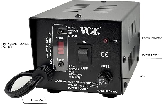 VCT VT-500J - Japanese Step Up/Down Voltage Transformer Converts Japan 100 Volts To 110V OR Vice Versa - 500 Watt