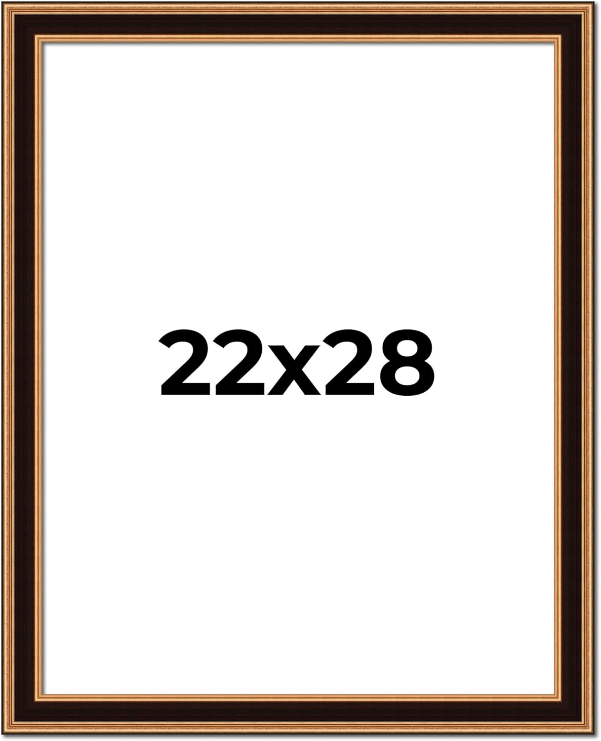 22x28 Frame Gold Brown Plein Air Vintage Solid Wood Picture Frame | 1.75 Inches Moulding Width | Interior Depth 0.5 Inches | Complete with UV Acrylic Plexiglass, Foam Board Backing & Hanging Hardware