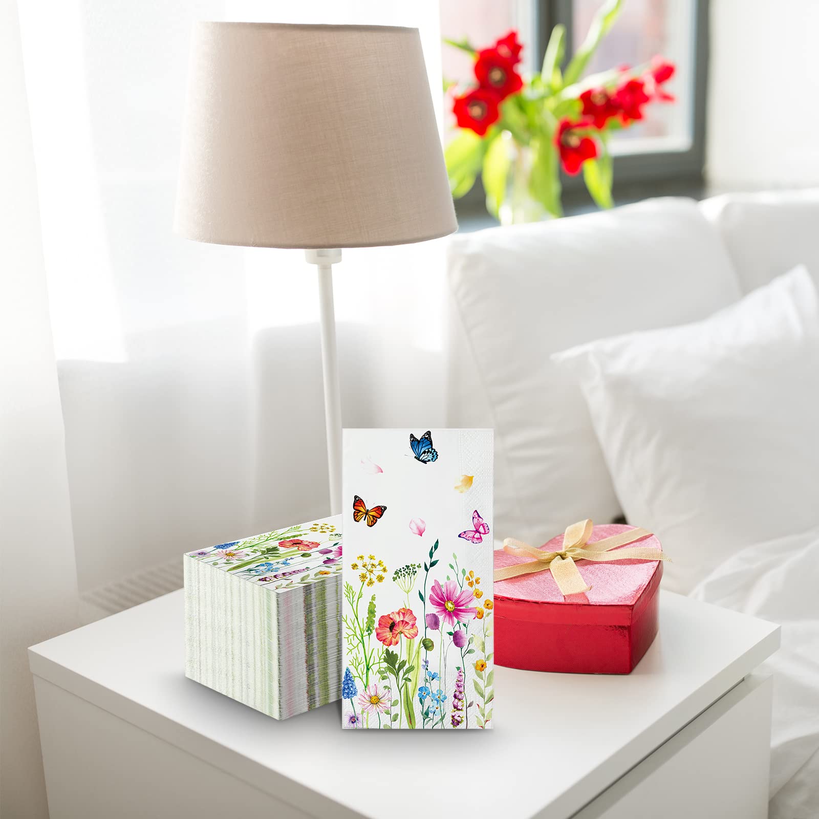 100 Stück „Happy Father’s Day“ Papierservietten | 3-lagig, Blau Mit Krawatten-Muster, 33x33 Cm