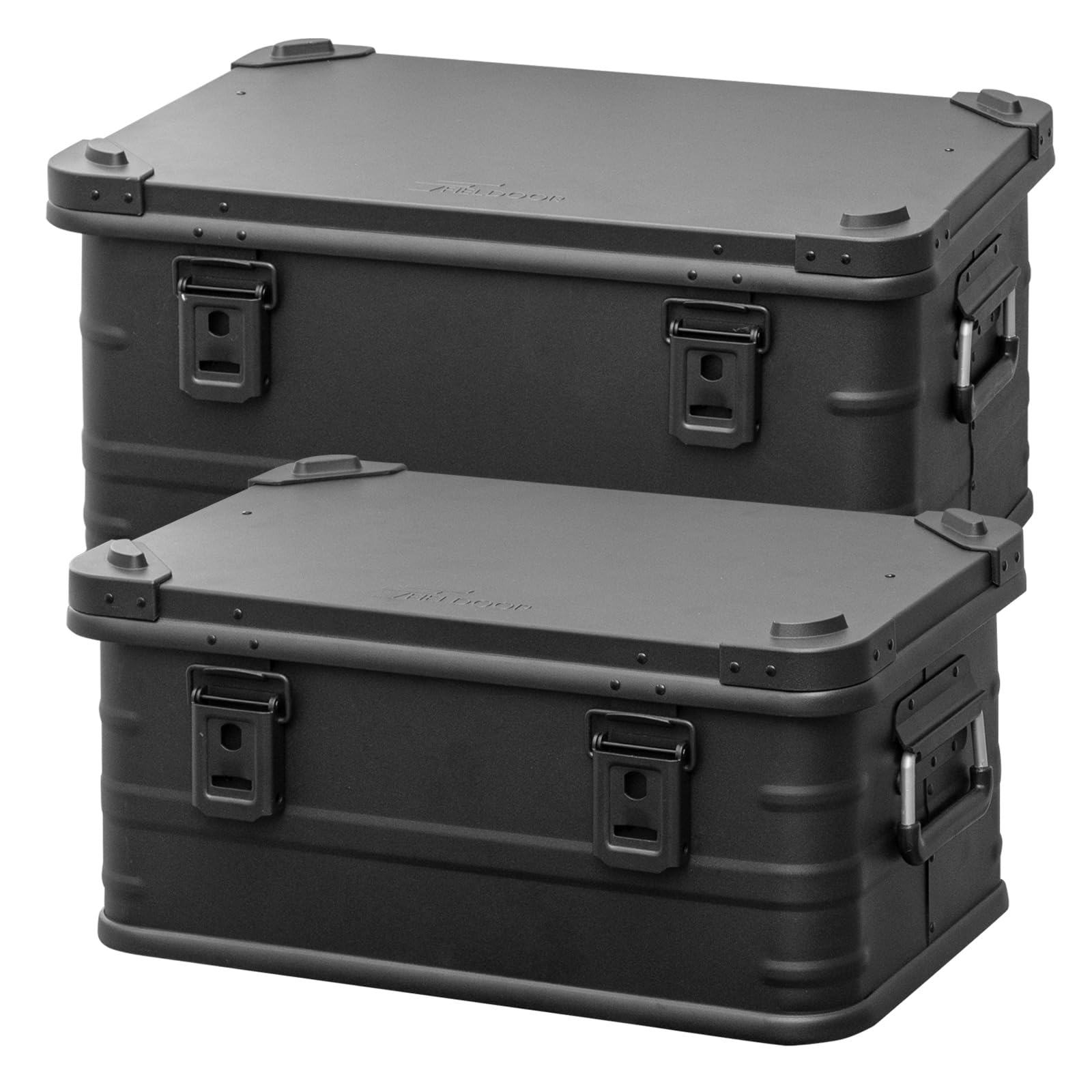 Amazon.co.jp: FIELDOOR アルミ コンテナ ボックス 蓋付き 【マット