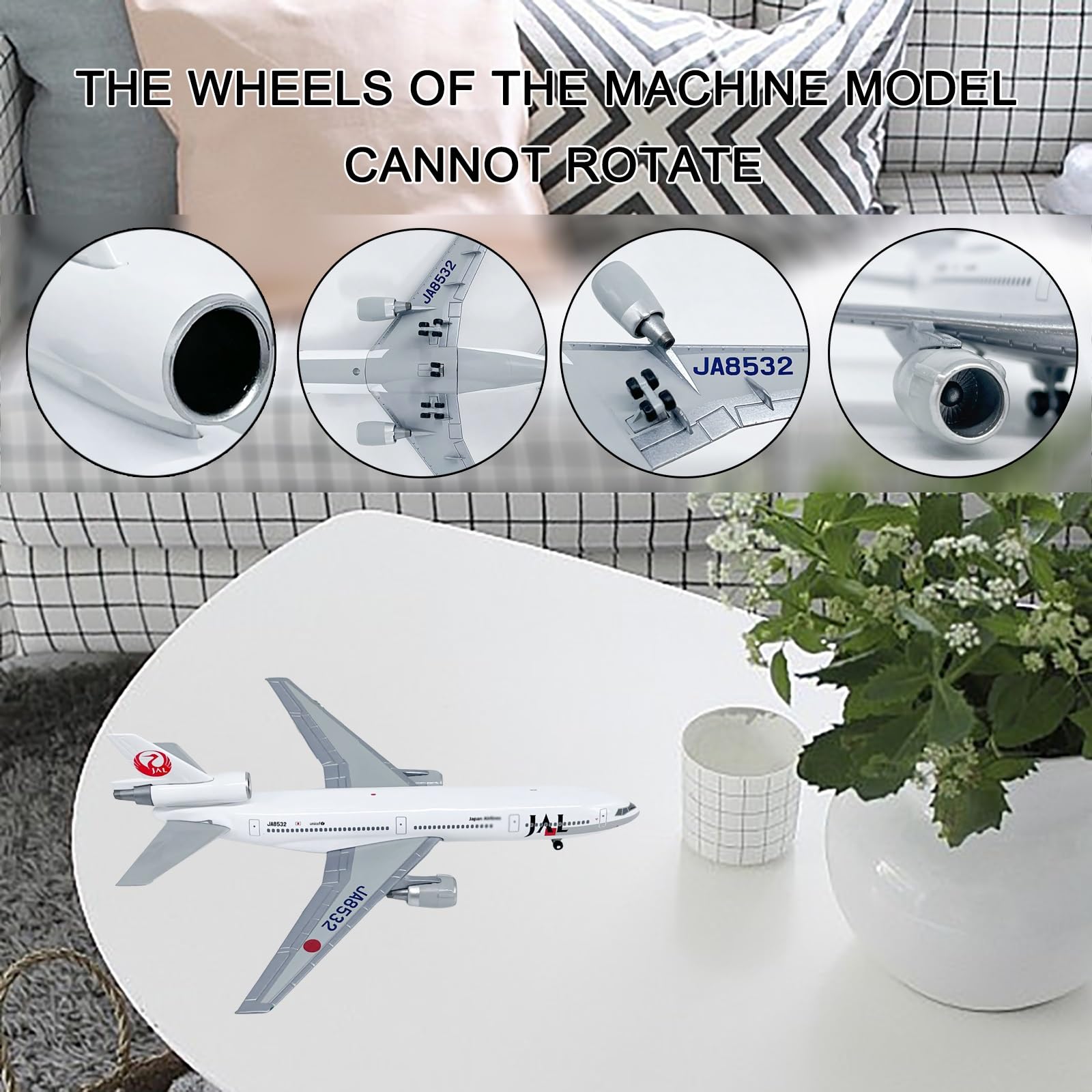 Modello aereo preassemblato metallo pressofuso JAL DC-10 scala 1:400 con espositore JA8530 Simulazione alta precisione, regalo for collezionisti aviazione, decorazione tavolo for adulti