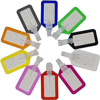 Maydahui 30PCS Luggage Tags Multicolor Suitcase ID Labels Bag Name Tag Travel Accessories - (10 Colors )