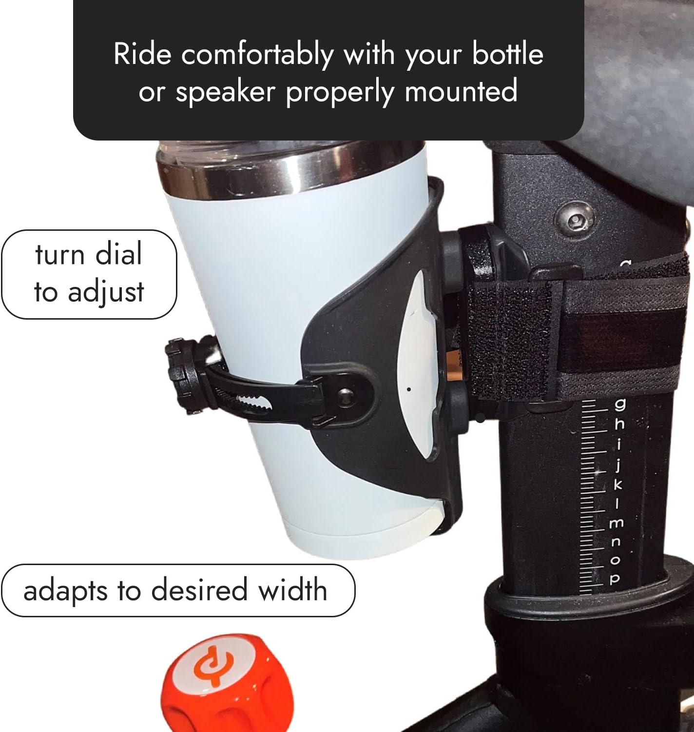 ABC by BiKASE - Any Bottle Cage, Bike Water Bottle Holder - Fits Any Bottle, Container, Speaker, Bicycle Bottle Holder for Frame or Handlebar