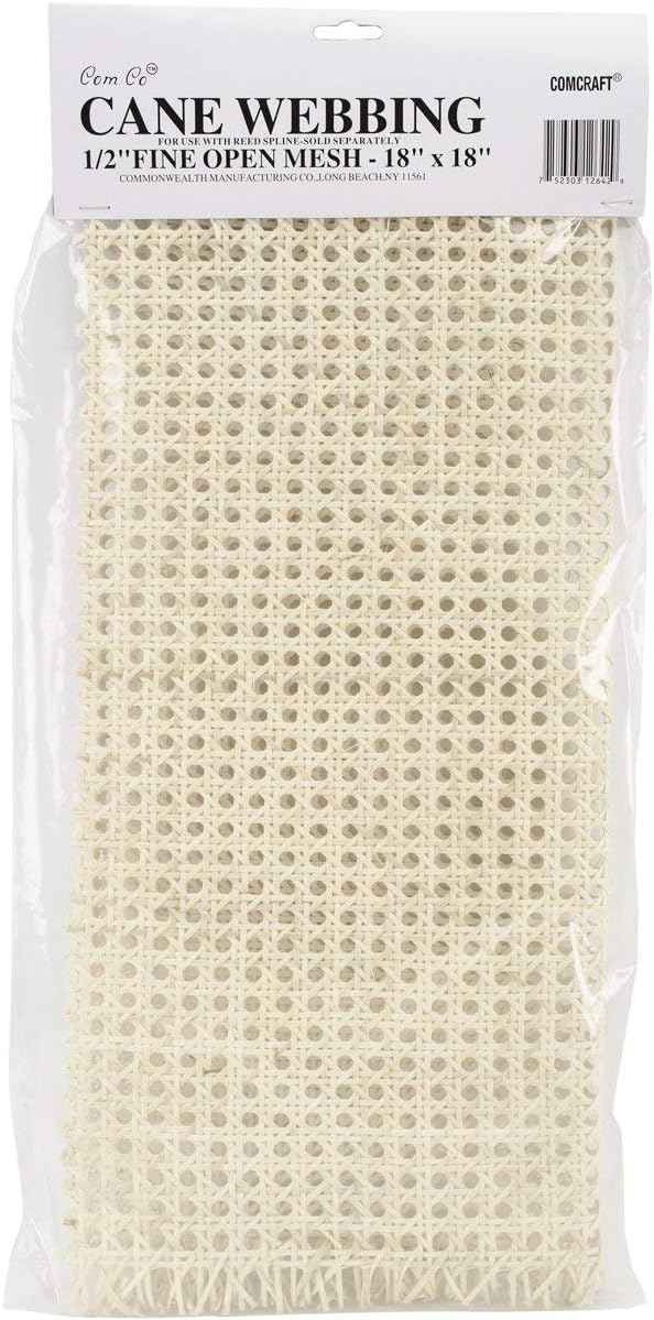 Cane Webbing .5 Fine Open Mesh x 18-inch, Natural, Rattan, Оne Расk