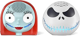 The Nightmare Before Christmas Fan Bundle: 2 Echo Dot (5th Gen2022) Charcoal1 Jack Skellington Shell and 1 Sally Stand