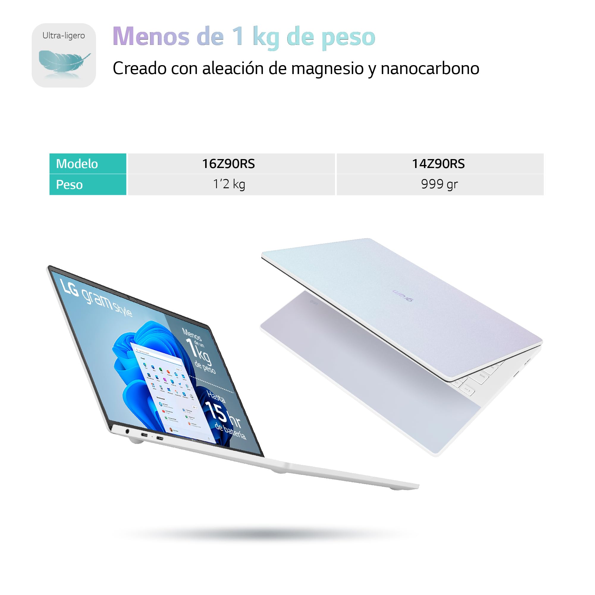 LG Gram Style 14Z90RS-G.AD74B Laptop, 14 Inch OLED FHD, Intel Core