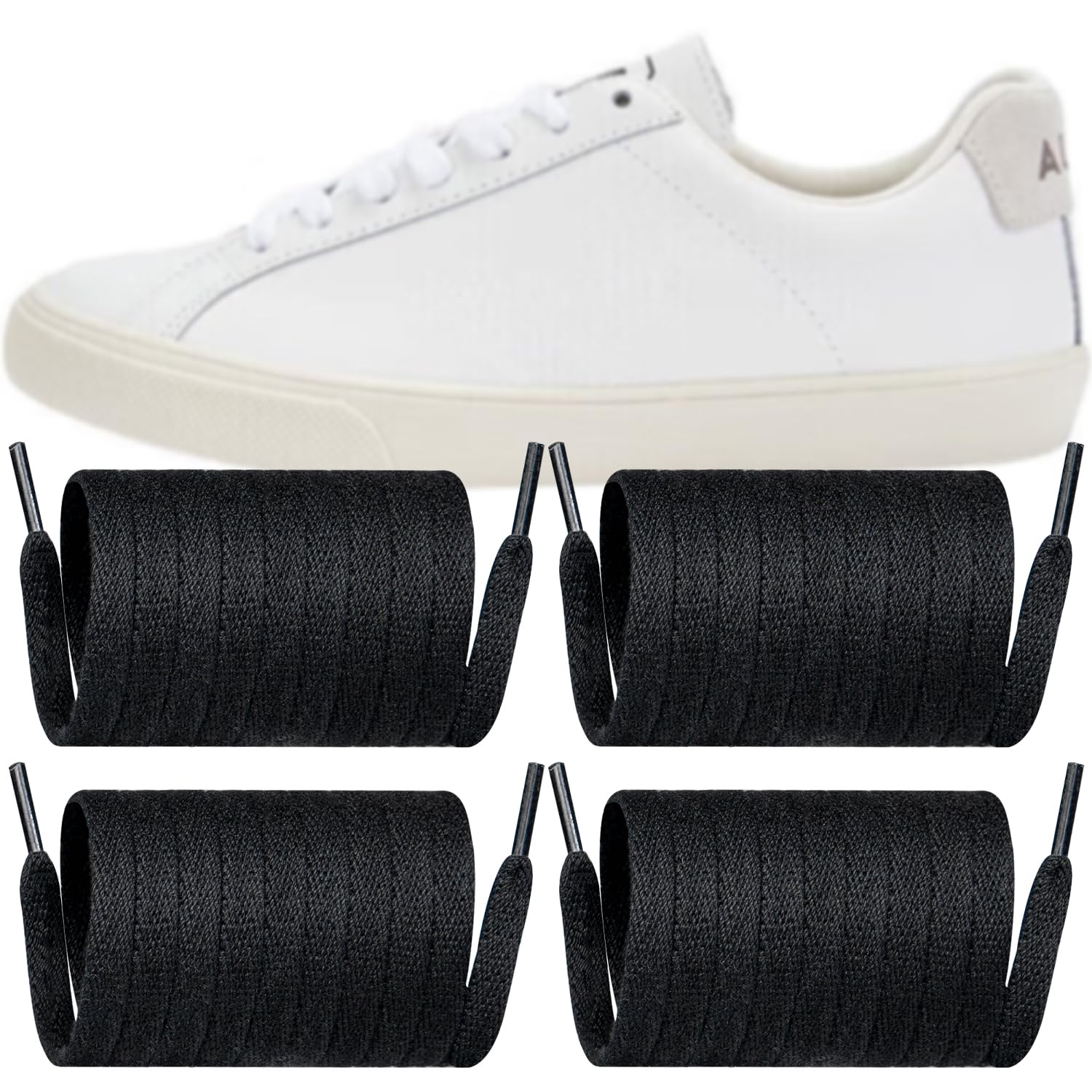 Endoto 2 Pairs Shoelaces Replacement Flat Laces for VEJA Esplar/Campo/V-10/V-12/V-15/Rio Branco/Minotaur/Venturi/Nova Shoes