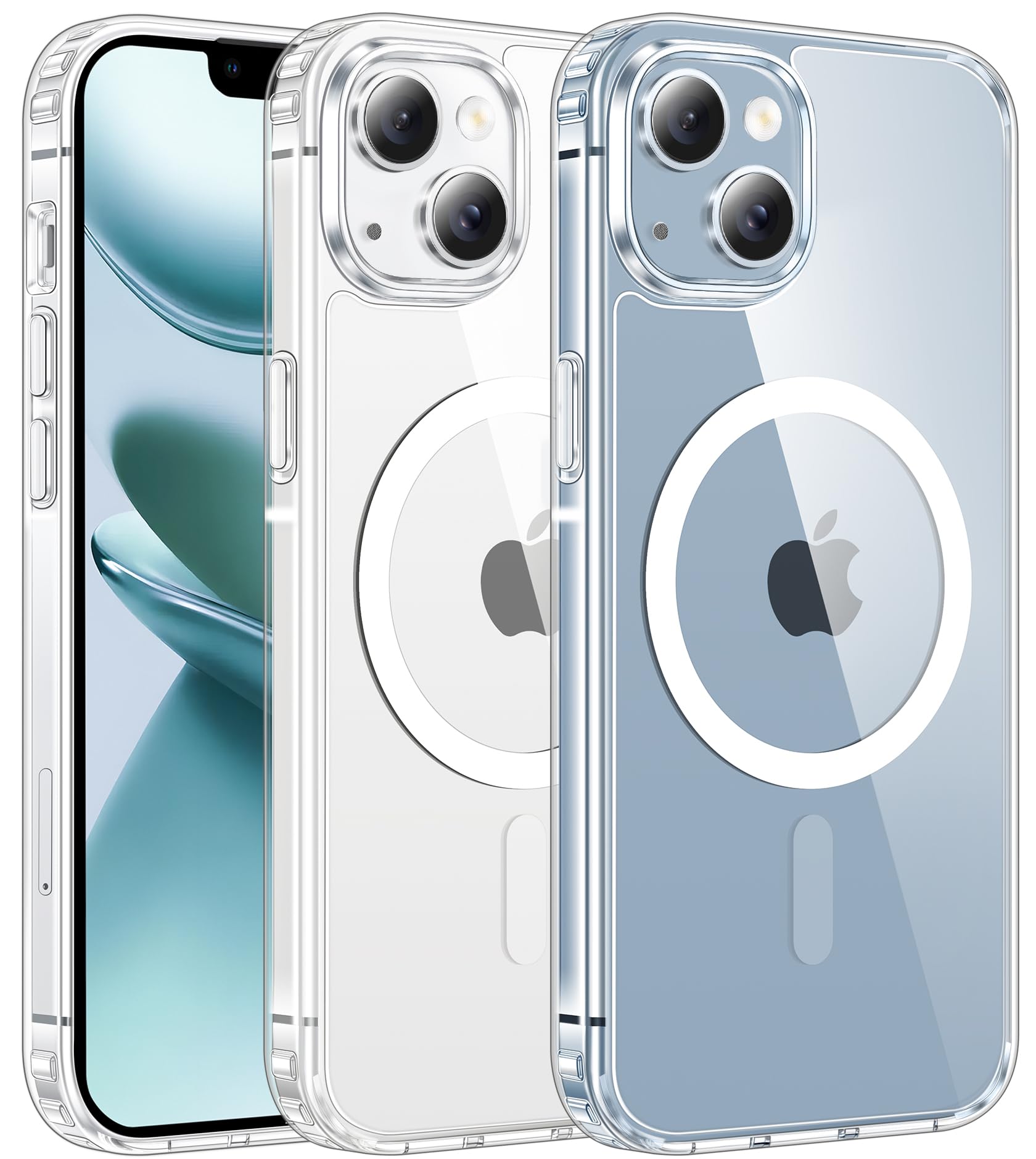 for iPhone 14 Plus Case: Clear Magnetic Phone Cases Compatible with Magsafe Slim Anti Yellowing Military Grade Drop Protection Rugged Protective Transparent Cell Phone Cover (A-Clear)