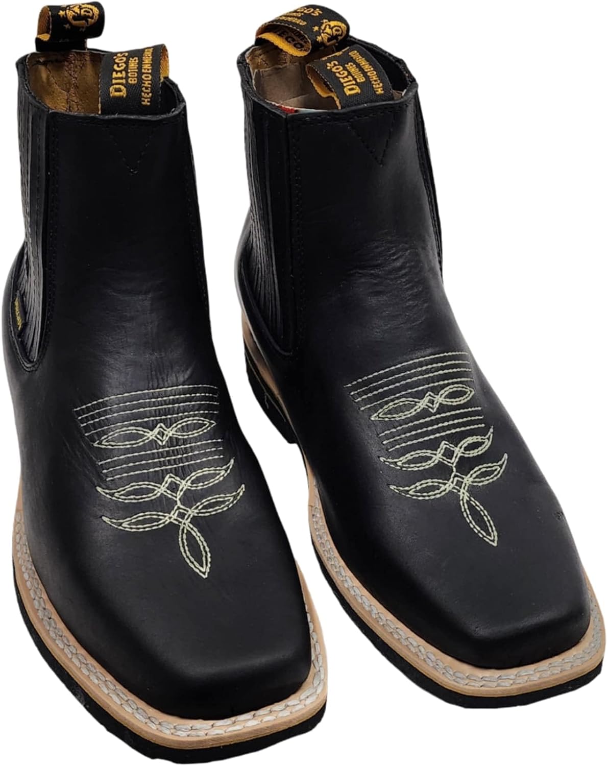 Dona Michi Men Genuine Leather Square Toe Short Ankle Boots Handcrafted