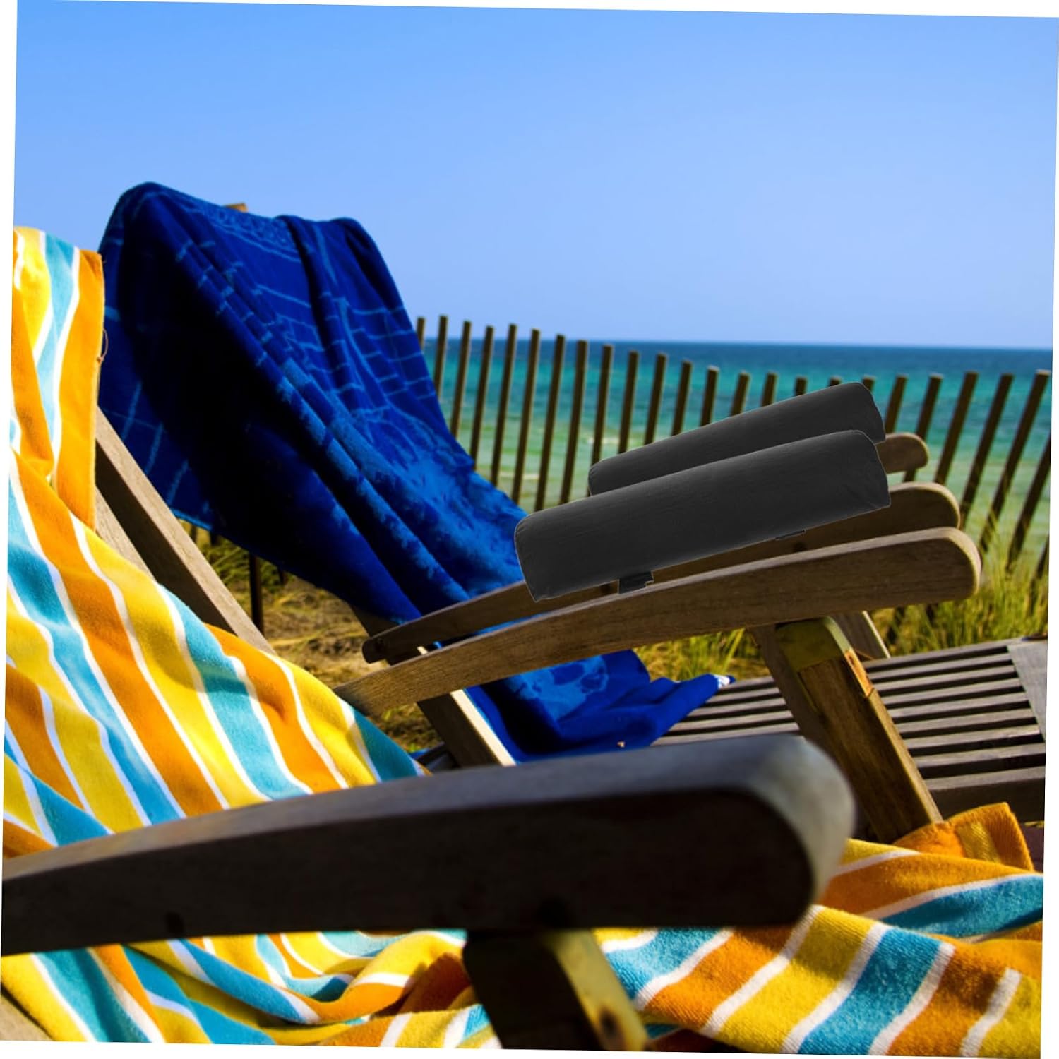 Armrest Pads 1 Pair Fabric Cushions for Travel Beach Chairs
