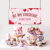 Vista 32 de Cartel de fondo personalizado para el día de San Valentín, decoración de San Valentín, letrero de vinilo con texto en inglés "Be My Valentine