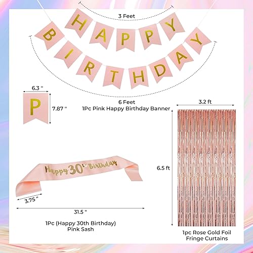 Miniatura 5 de 30 globos coquetos y prósperos treinta decoraciones coquetas y prósperas para ella 30 globos para mujer, decoraciones coquetas de 30 cumpleaños de