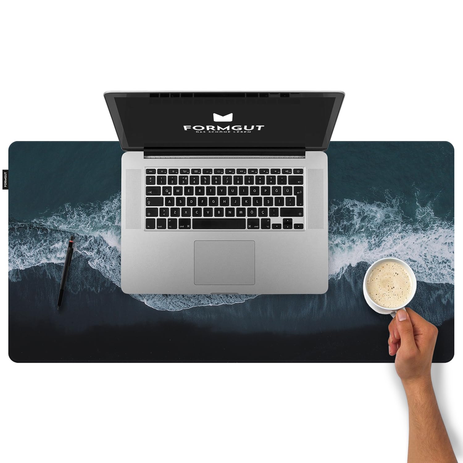 Tapete para escritorio con motivo, tapete para portátil, alfombrilla de escritorio (80x40 cm - Waves) - Alfombrilla para ratón XXL, tapete para escritorio, tapete para mesa para gaming