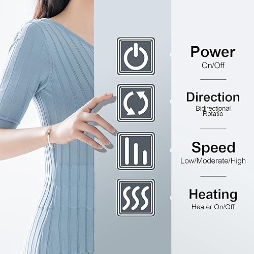 Miniatura 11 de Masajeador Shiatsu de cuello y espalda con calor, masajeador eléctrico de hombro, almohada masajeadora para cuello, espalda, hombros, pies, pierna.