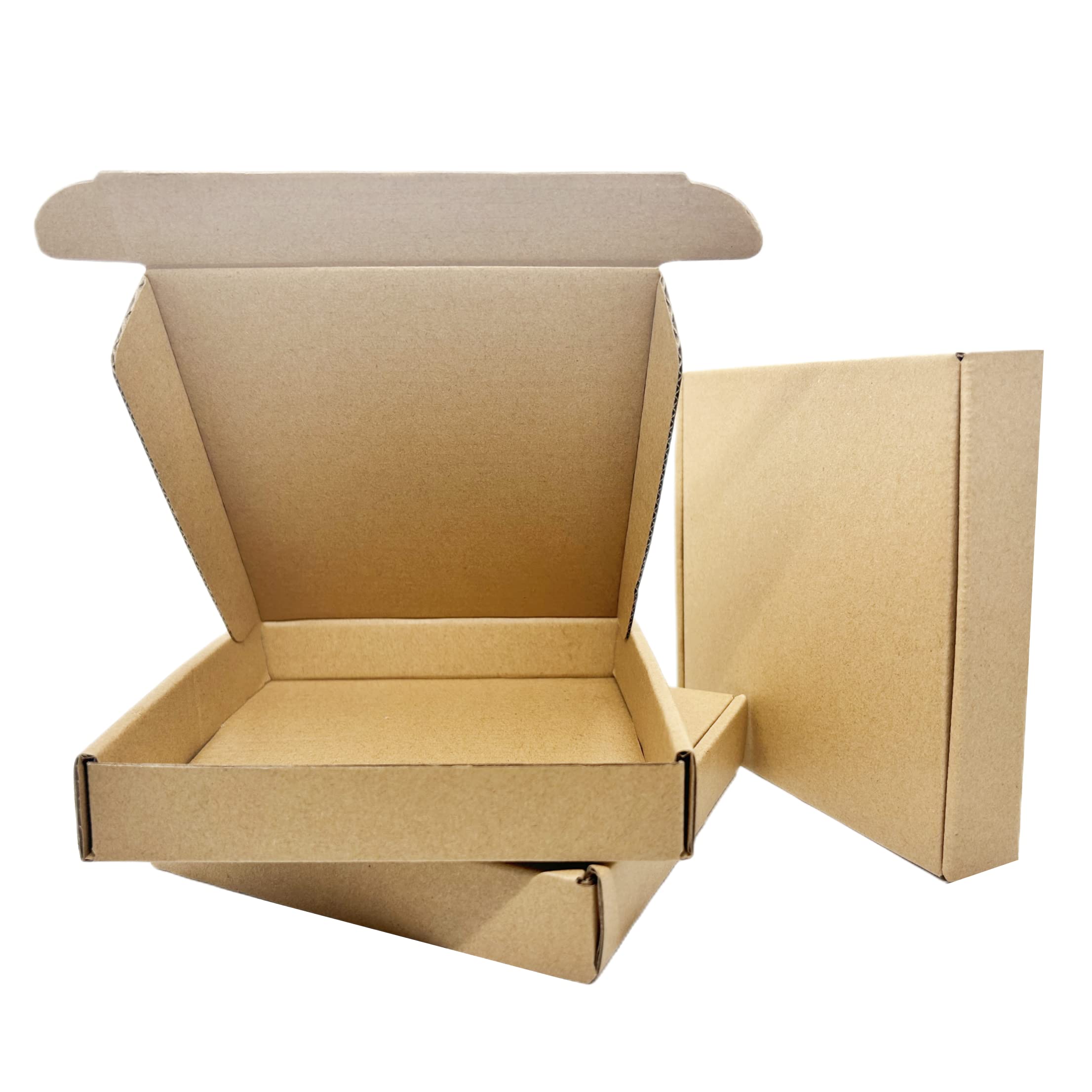 Small Sturdy Cardboard Box 6 x 6 x 1 Inch Mailing Corrugated Boxes Business Packaging Carton for Storage and Shipping Set of 10