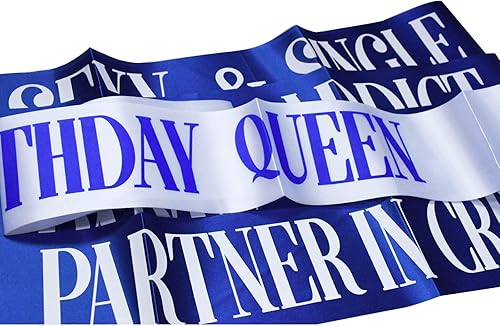 Miniatura 4 de Snogisa Paquete de 10 bandas de cumpleaños Queen para mujer, juego de bandas de escuadrón de cumpleaños, divertidos suministros de fiesta de