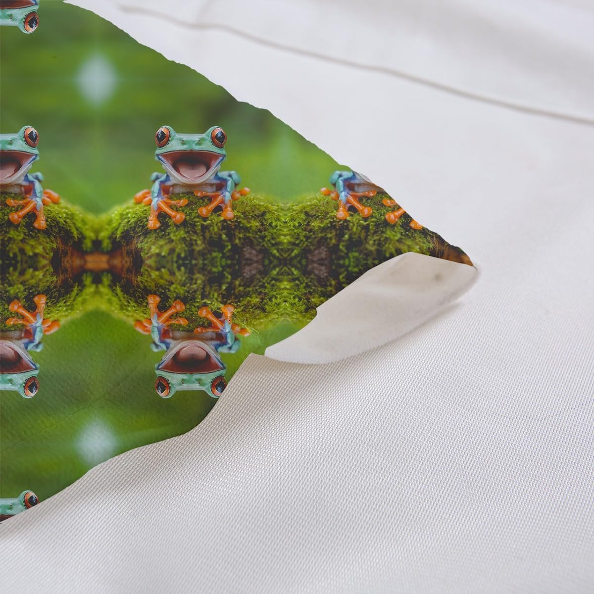 Frog Valance Curtains for Living Room Bedroom, Tropical Wild Frog Kitchen Curtains Valances, Nature Animal Rod Pocket Window Treatment, Green Curtain Valances for Windows Bathroom, 1 Panel 52"x18"