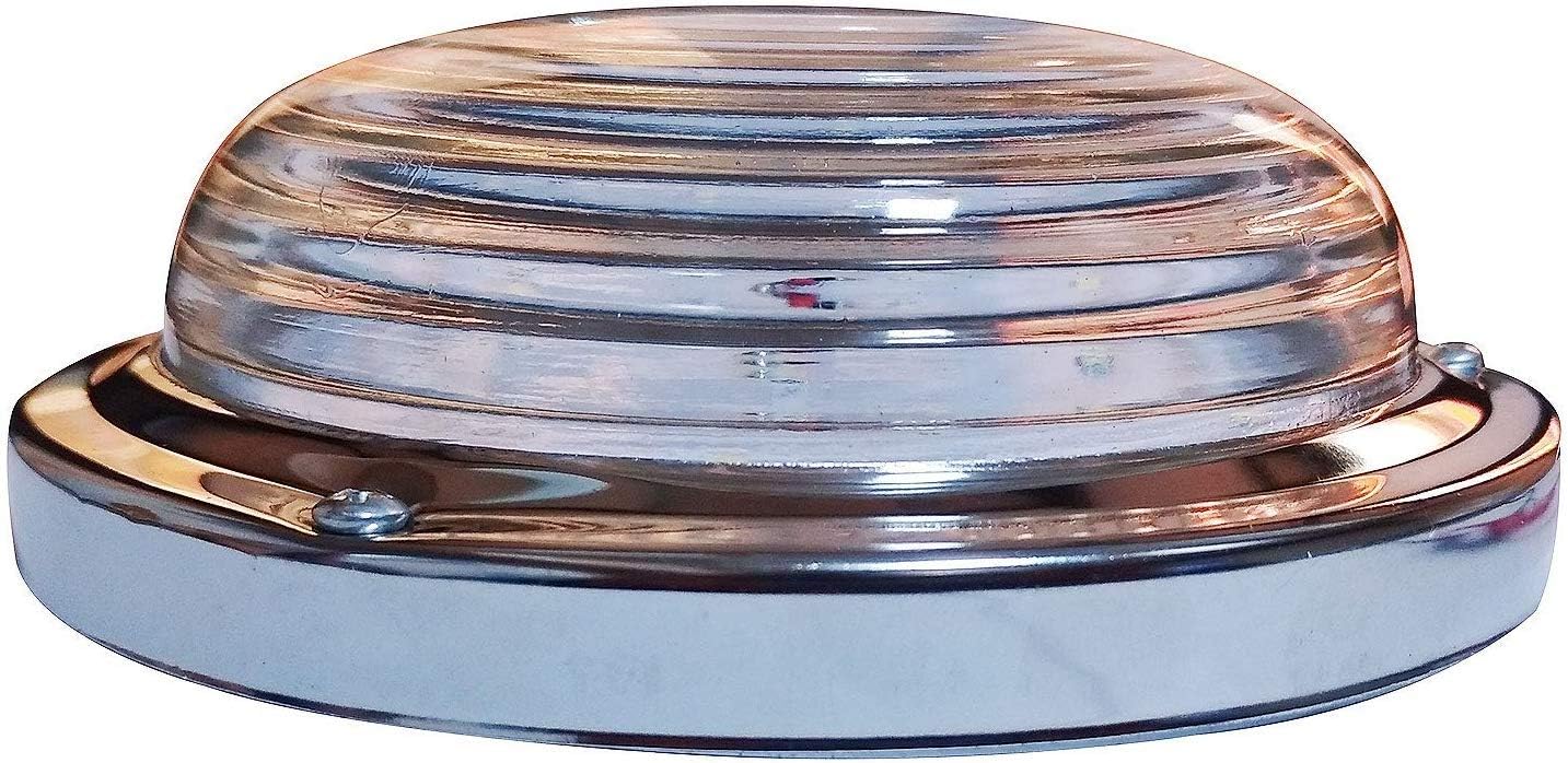 Lite Green 24v LED Round Shape Roof Interior Lamp Ceiling Light with Flat Base Suitable for Bus Caravan Trailers Trucks Campervans Boats etc