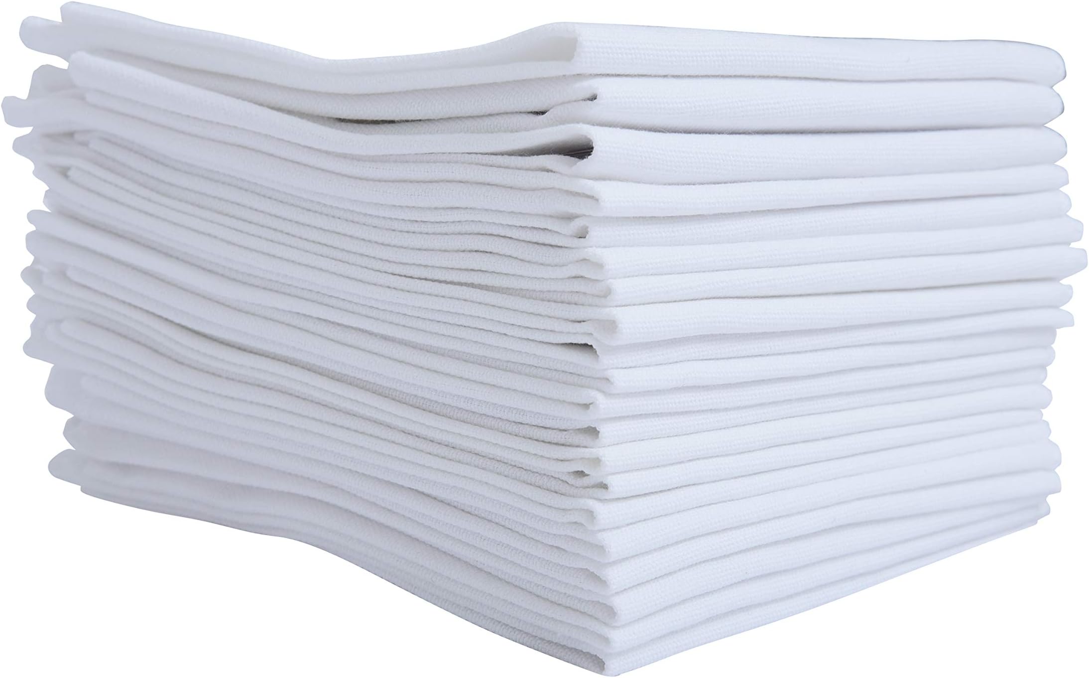 Kids Reusable Napkin - White Cotton Cloth Kids Napkins - Snack Cotton Napkins Reusable - white cotton cloth kids napkins- Set of 20-11" x 12"