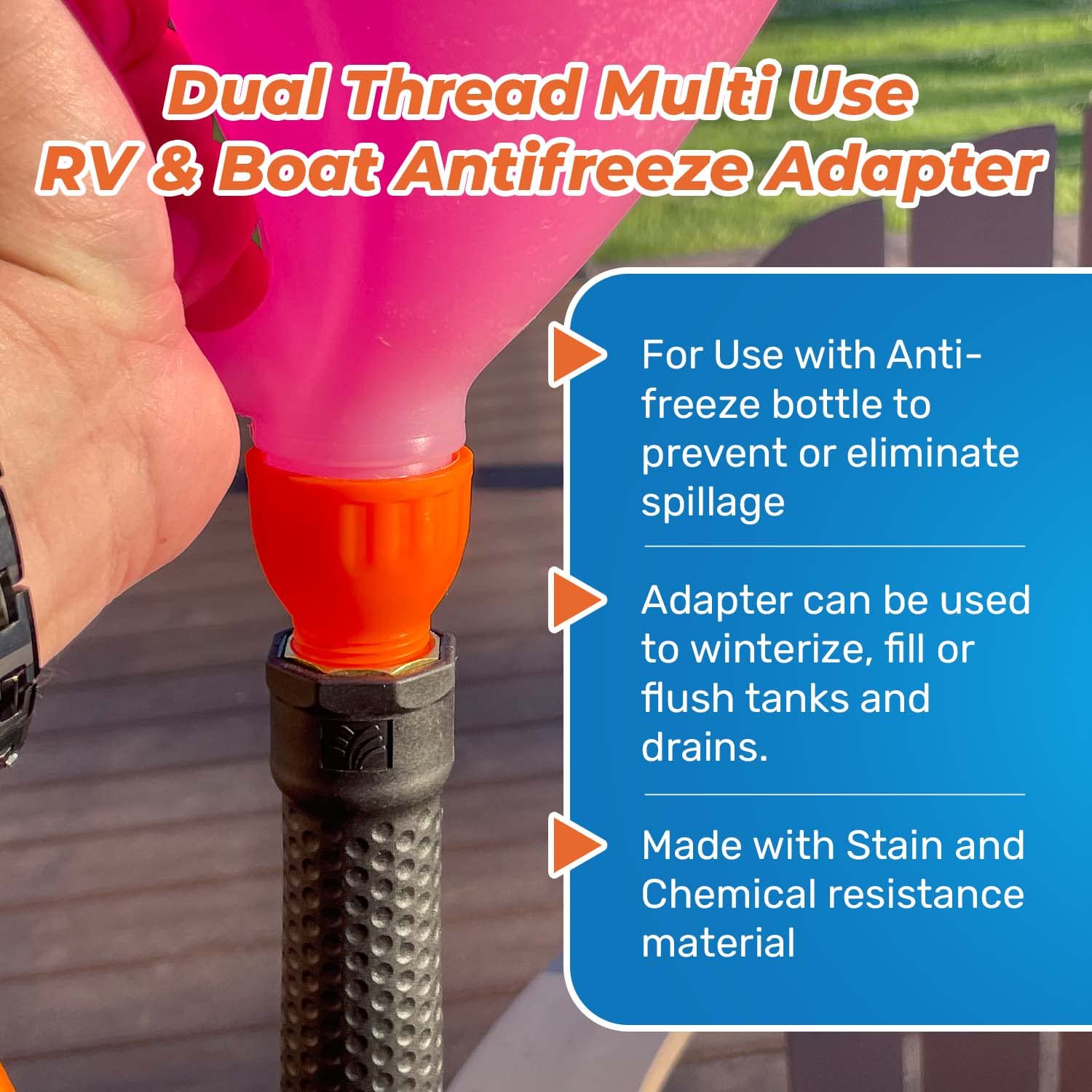 RV Antifreeze No Splash Bottle Adapter