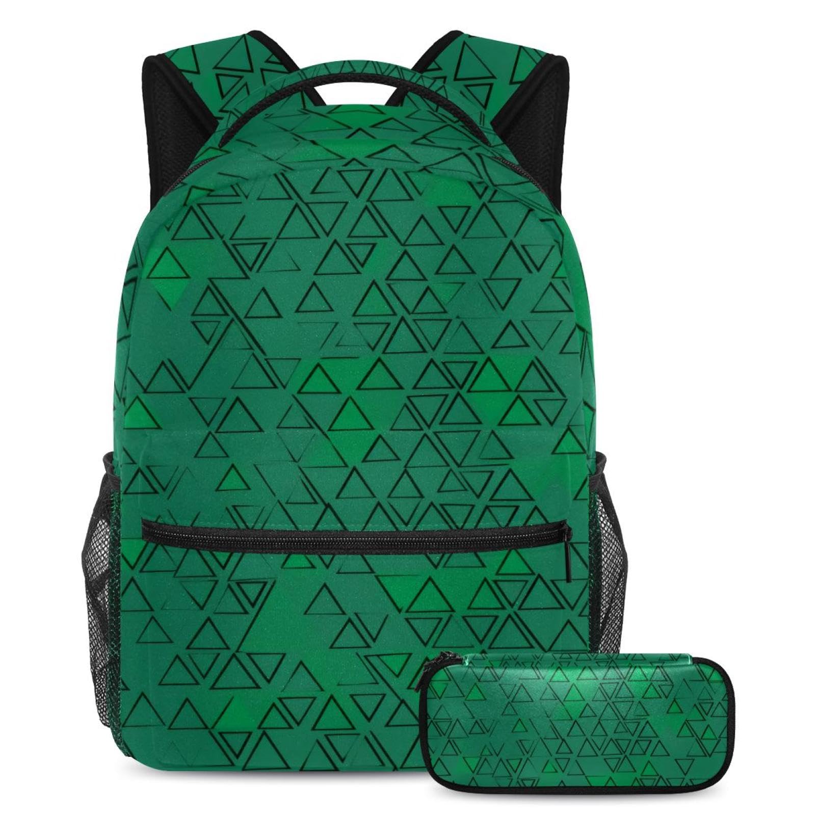 Cartable ado triangle vert géométrique pour éviter le mal de dos - 7