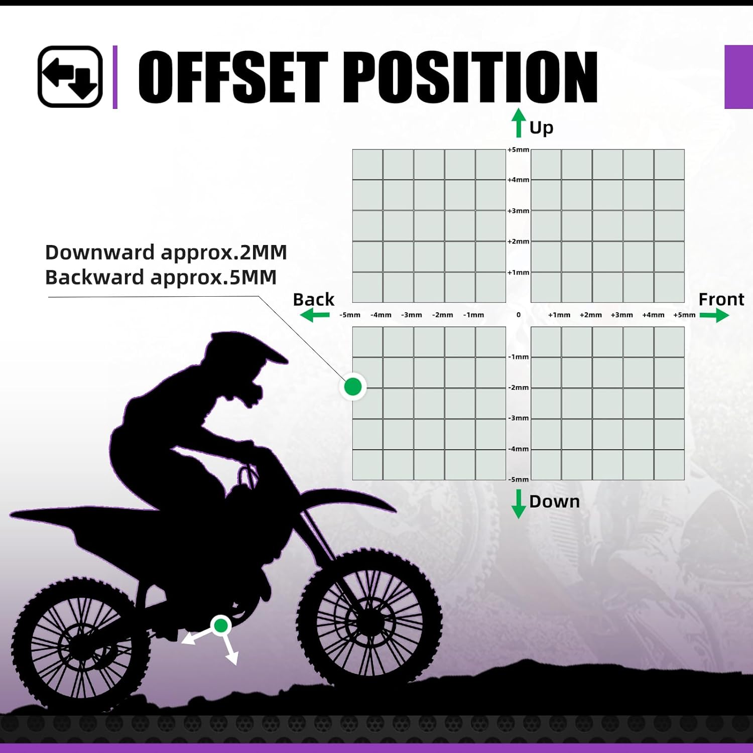 NICECNC Forged Foot Pegs Footrests Purple Foot Pedals Footpeg Compatible with Stark Varg EX MX 2024-2025, 6061 Aluminium, CNC-machined