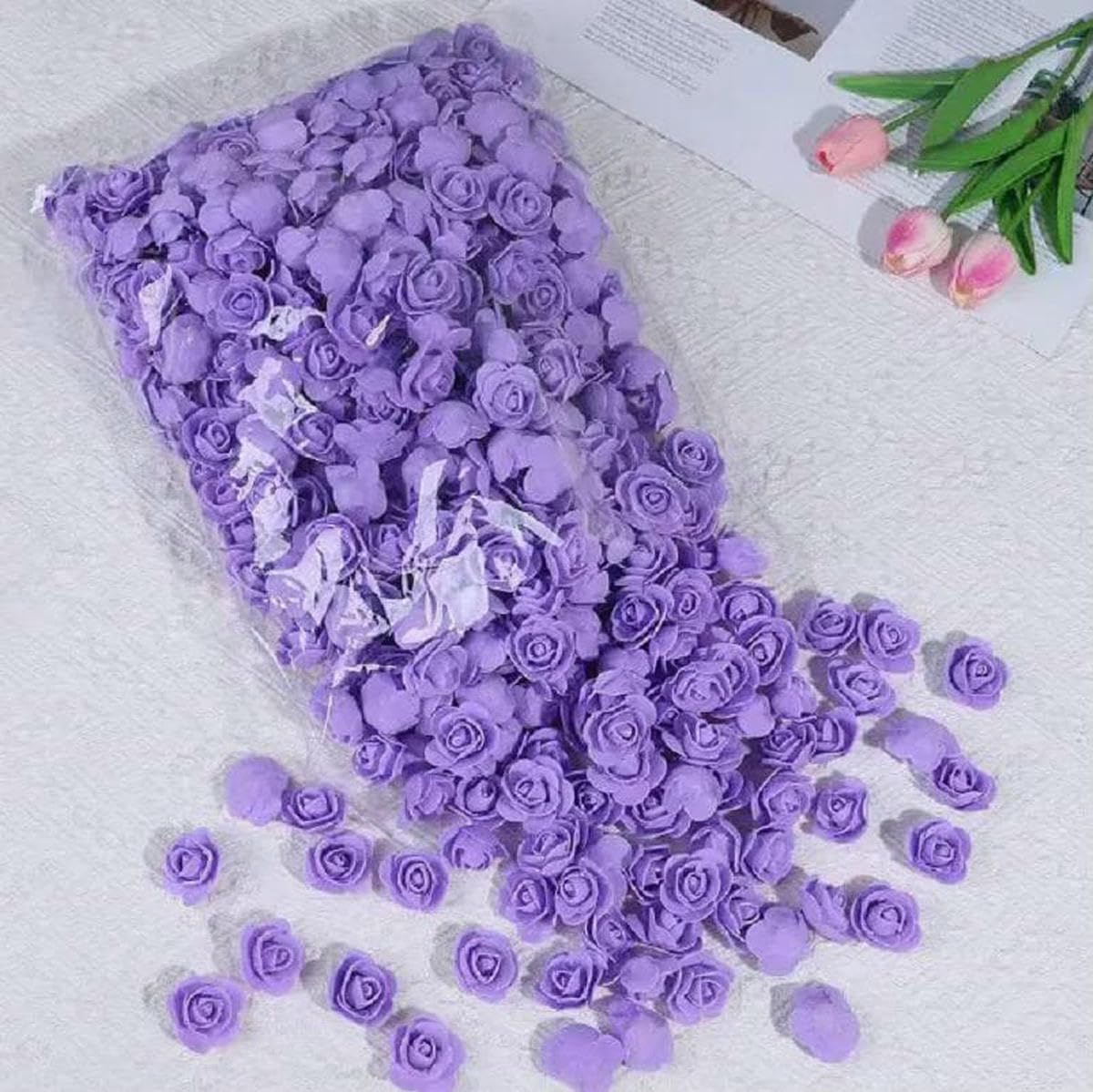 AYHTUD 500pcs artificial flowers 3.5cm roses Valentine's Day roses Mother's Day Christmas wedding candy box decoration wreath- -480pcs-500pcs