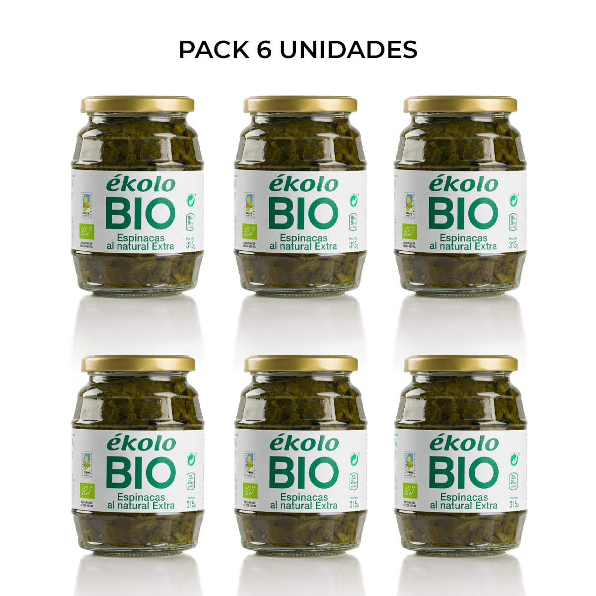 Ekolo Espinacas Bio, 6 Tarros, 315g 1890g
