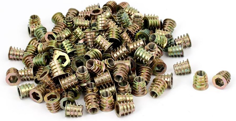 8mm x Nails, Screws & Fasteners 15mm E-Nut Wood Insert Interface Screw Hex Socket Nut Nut & Bolt Sets Fitting 200PCS