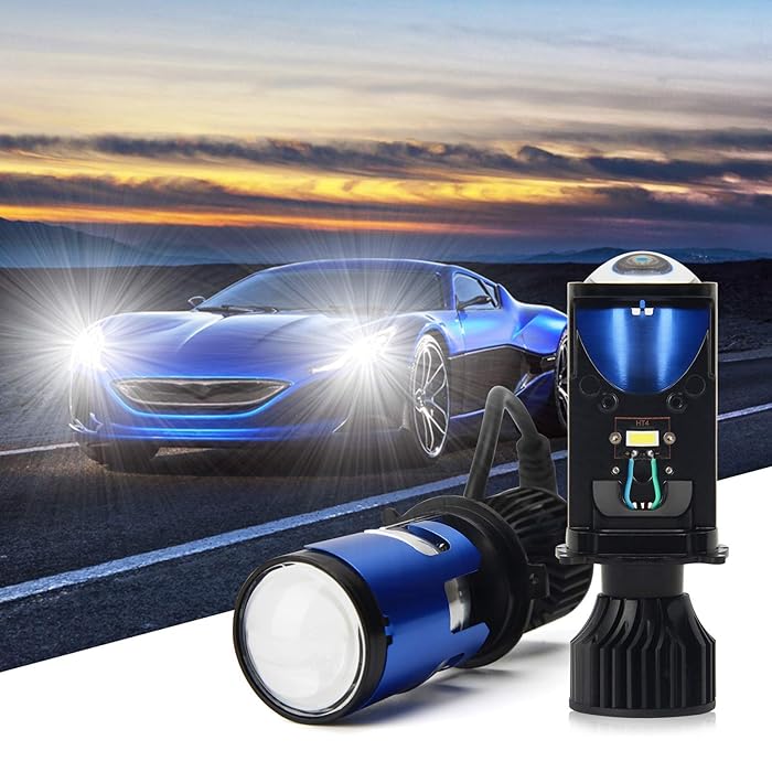 Buy H4 9003 Led Headlight Bulbs with Projector Lens High Low Beam Left