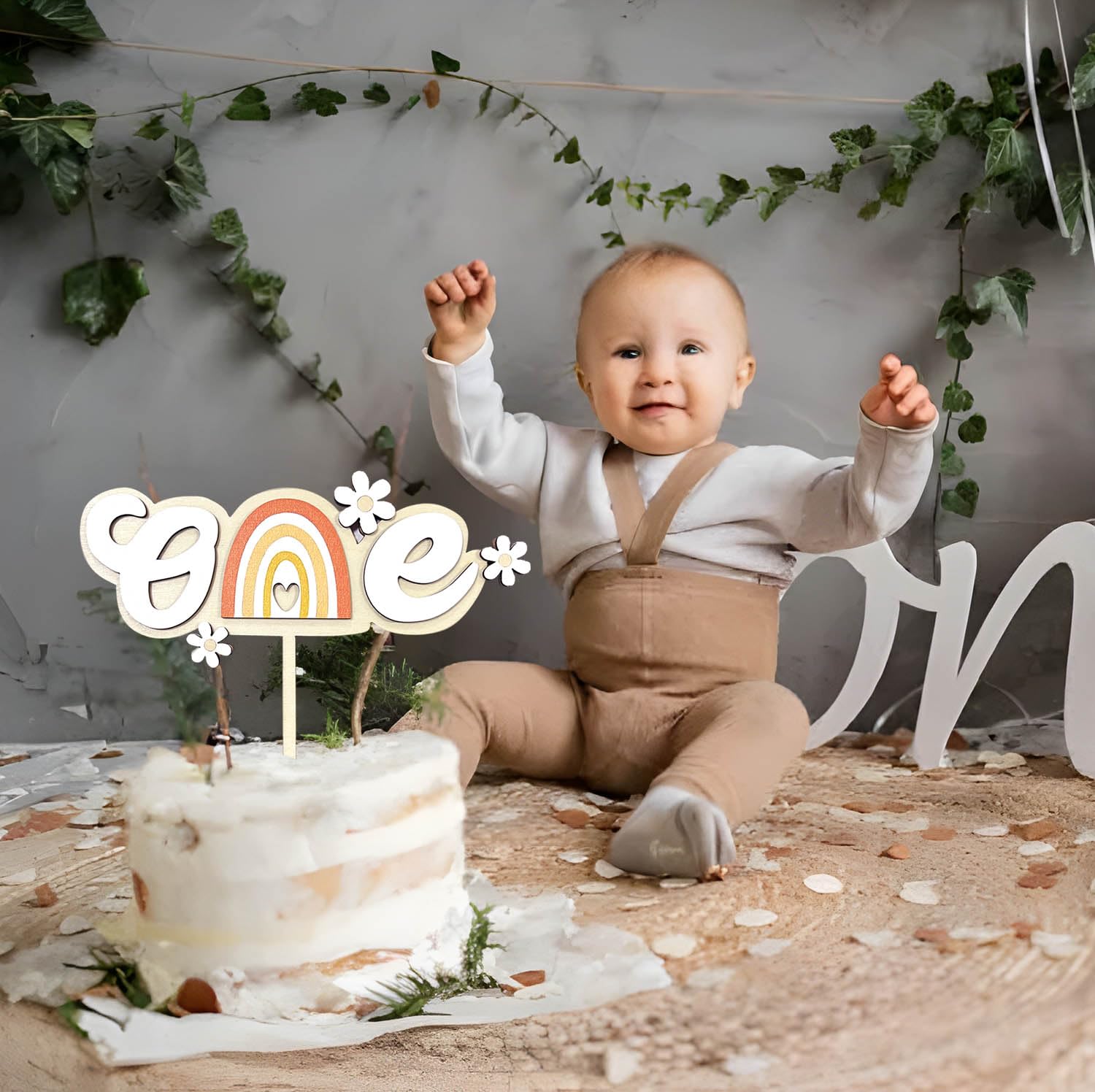 Goldener Cake Topper Für Den 1. Geburtstag – „Wild One“ Torten-Deko Aus PVC Zum Wiederverwenden