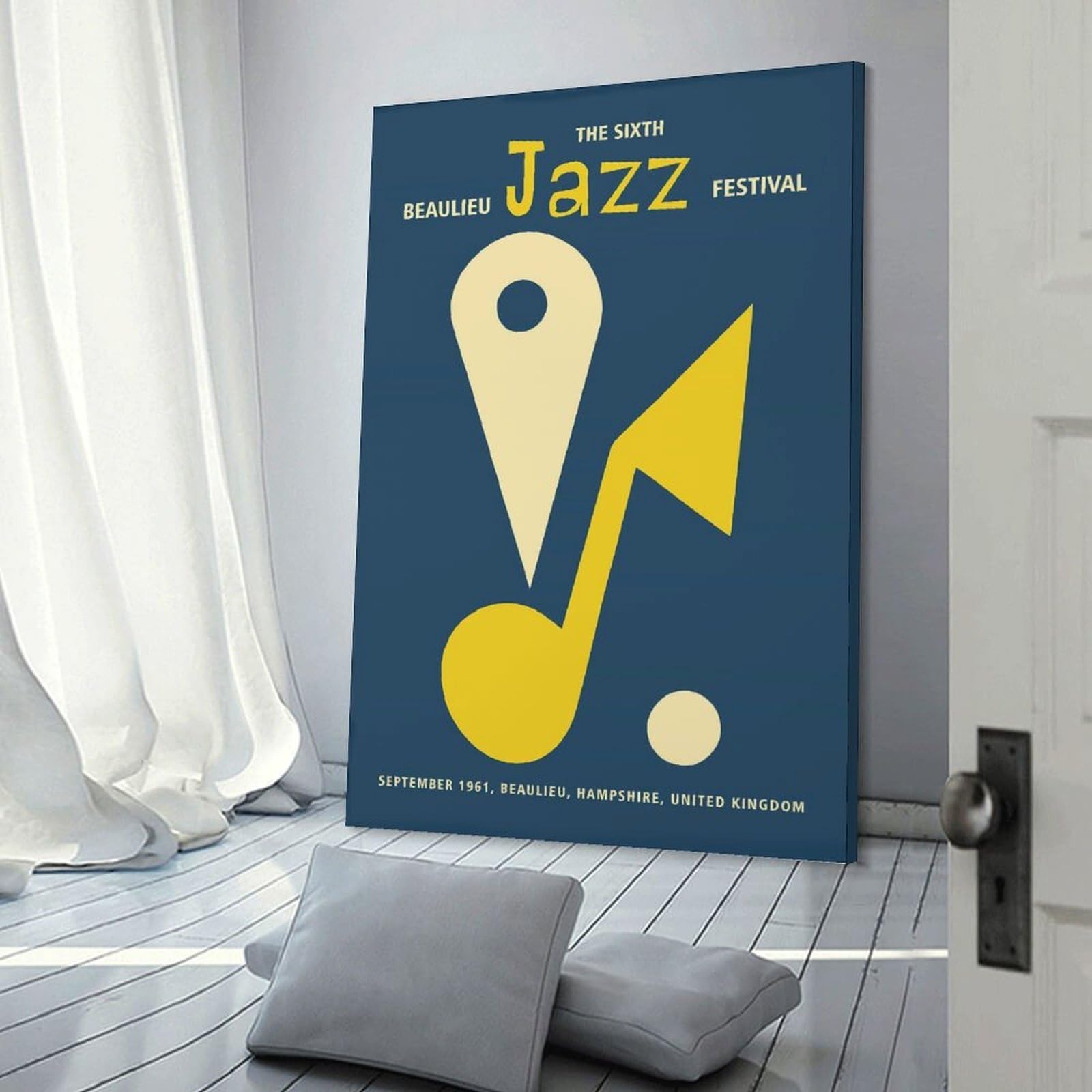 Junmoney Beaulieu Jazz Festival Canvas Wall Decor, 16x24inch(40x60cm), for New Homes, Bedrooms Or Workspaces, Gift Idea for Housewarming And Birthdays