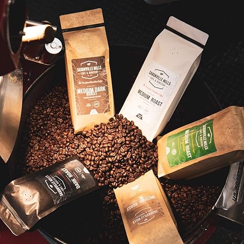 Miniatura 7 de Café oscuro medio, café en grano entero, 100% café arábica colombiano, café fresco, tostado medio oscuro (1 libra), Saxonville Mills Cafe