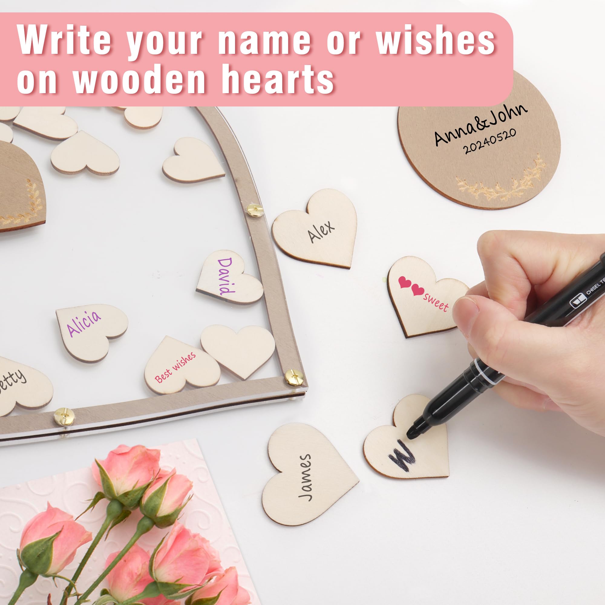 Amazon.com: SELEAD Wedding Guest Book Alternative - Rustic Heart