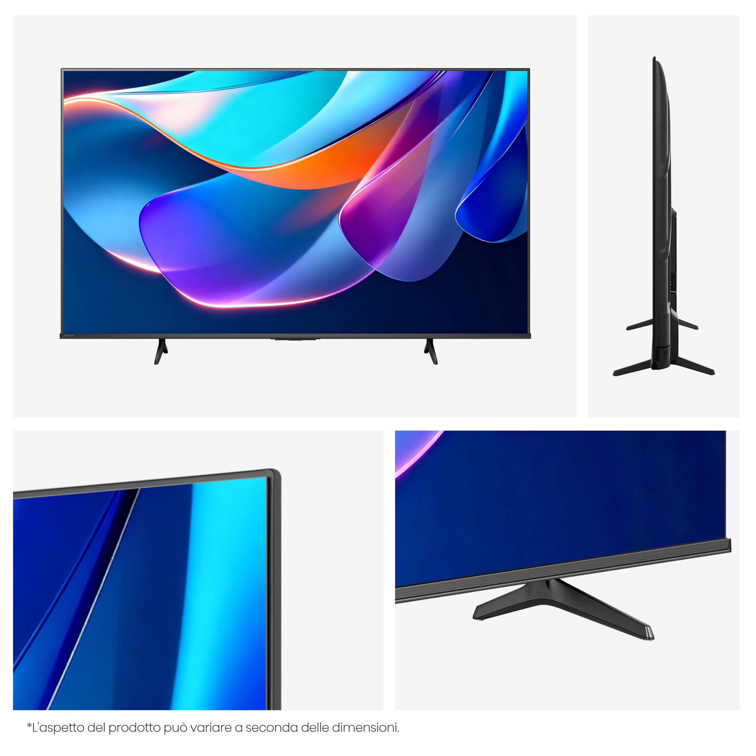 Hisense Smart TV 43" 4K 43E6ST, 60Hz, DTS Virtual X, VIDAA OS con 1000+ APP, HDR 10+, Game Mode Plus, Bluetooth, Wifi, Alexa Built-in, AirPlay2, lativù 4K