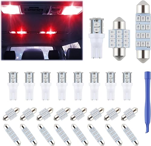 Juego de 24 bombillas LED para interior de automóvil, 194 T10 DE3175 578 211-2 212-2 1.220 in 1.654 in, luces de repuesto para maletero de