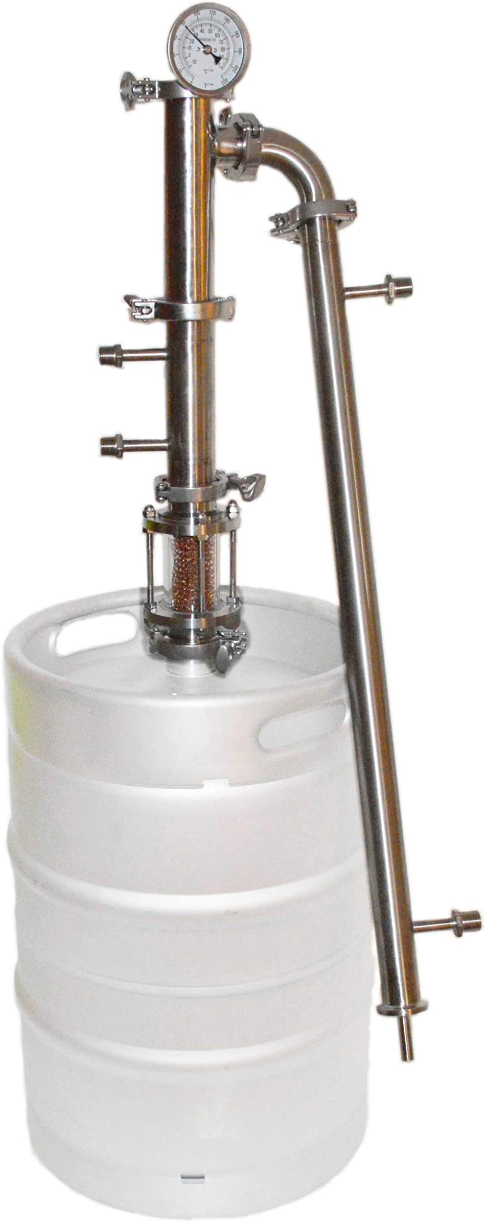 Ultimate Reflux Kit - NPT Water Connections - for Sanke Keg Boiler (Keg not Included). Distill ANYTHING!