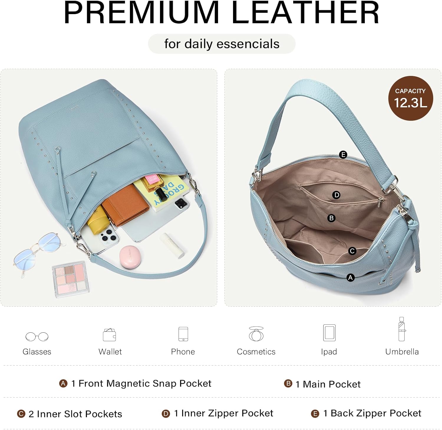 CLUCl Purses for Women,Crossbody Purses for Women,Hobo Bags,Large Crossbody Bag,Womens Crossbody Purse for Work,Travel - Image 5