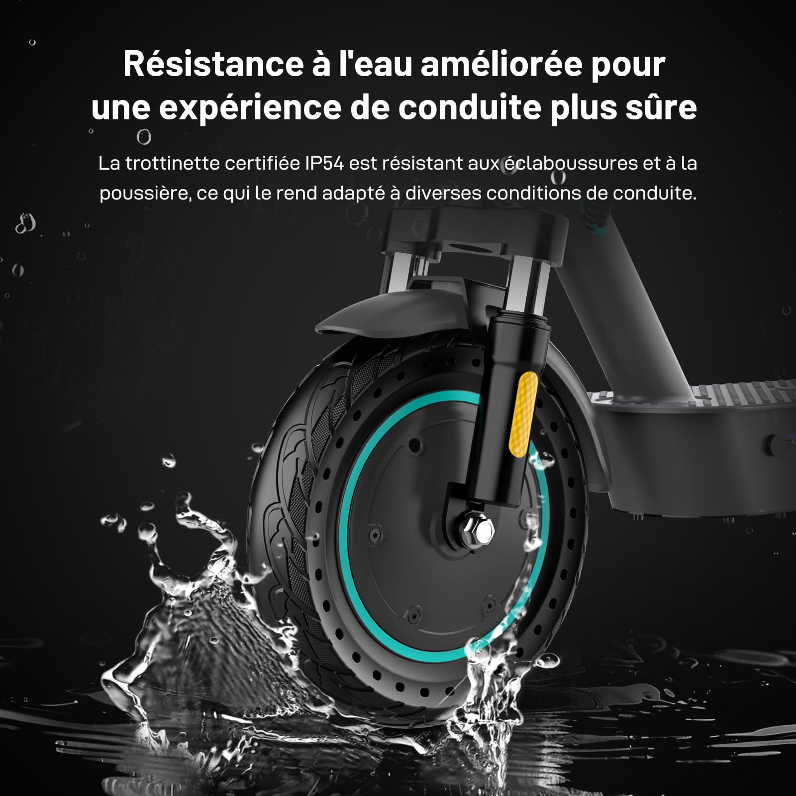 RCB Trottinette Électrique Adulte, Jusqu'à 25 km/h, Pneus Solides 8.5''-10'',300W-400W, 7.8-10.4Ah,Autonomie 23-35KM, Clignotants, Contrôle APP, Charge Max 120/150kg, Pliable Scooter,Double Frein