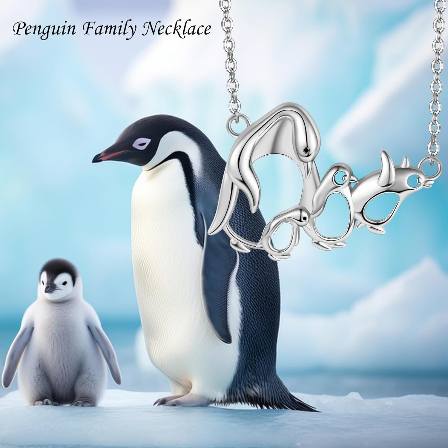 ONEFINITY Mother Daughter Necklace 925 Sterling Silver Penguin/Mama Bear/Fox/Pig/Giraffe/Panda/Cow/Hippos Pendant Necklace Mother Son Daughter Anniversary Jewelry Mothers Gifts for Women Mom Grandma - Image 4