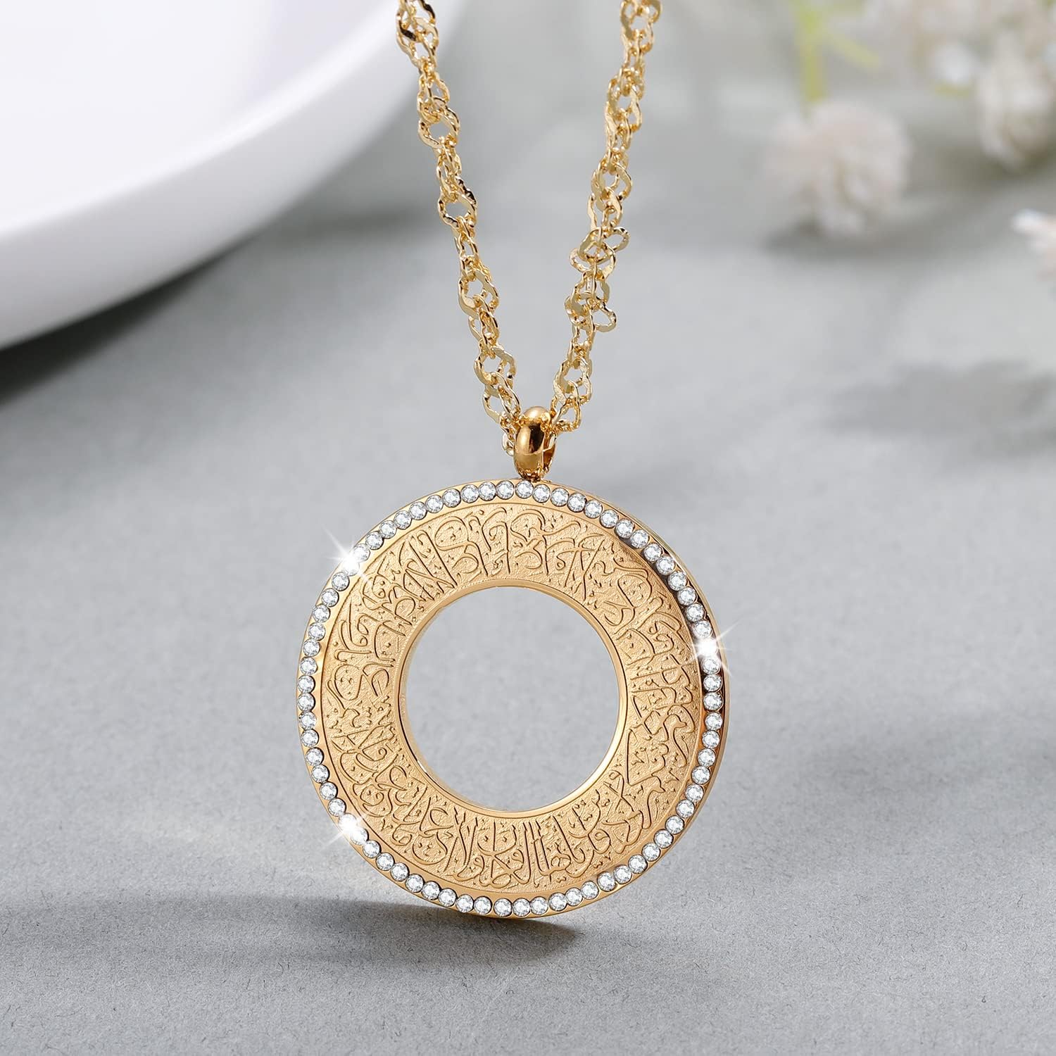 Qitian Islamic Jewelry Gifts for Women Muslim Pendant Gold Allah Arabic Necklaces Ayatul Kursi Necklace Islam Eid Ramadan Gifts - Image 5