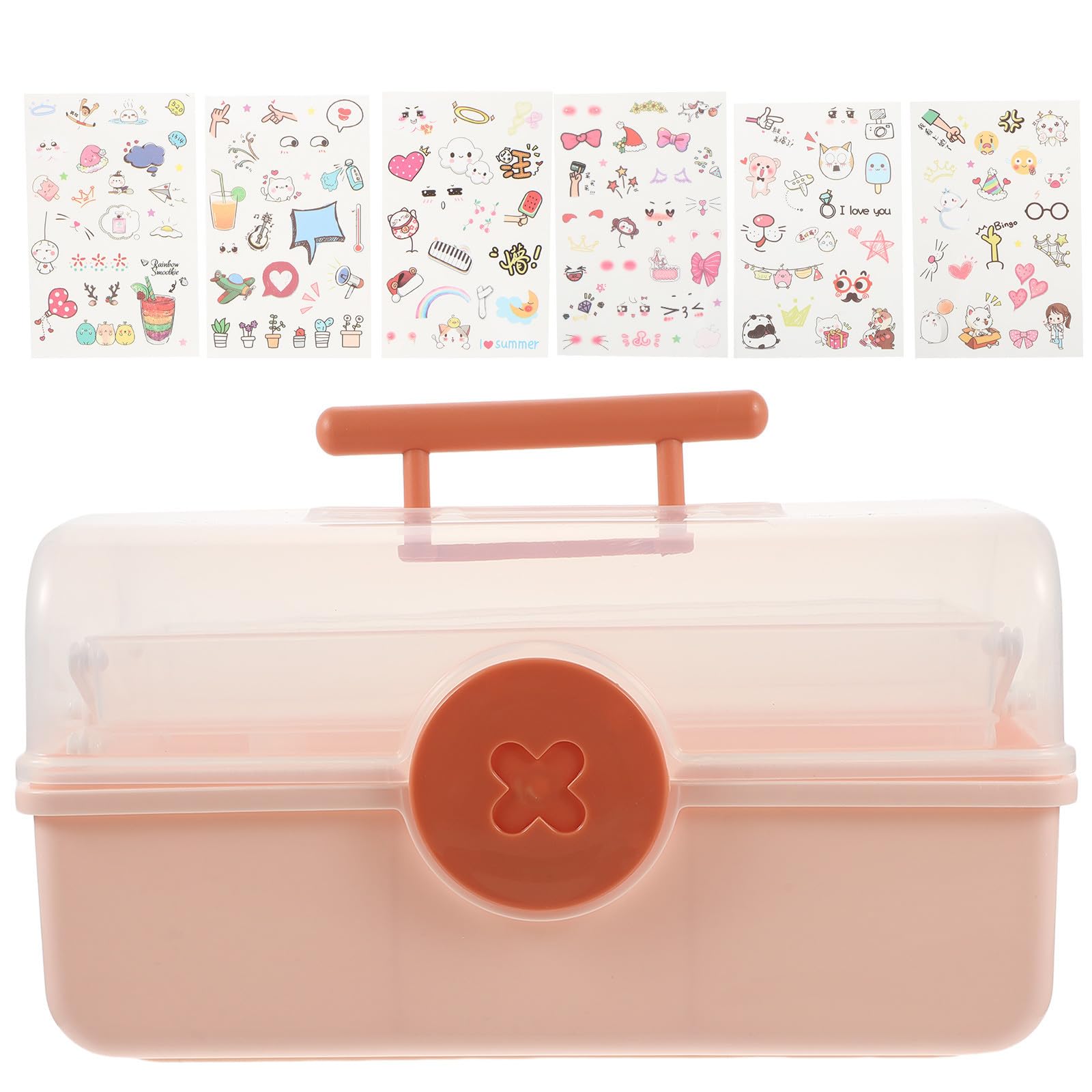 Caja de almacenamiento rosa para pelo de niña con diseño multicapa