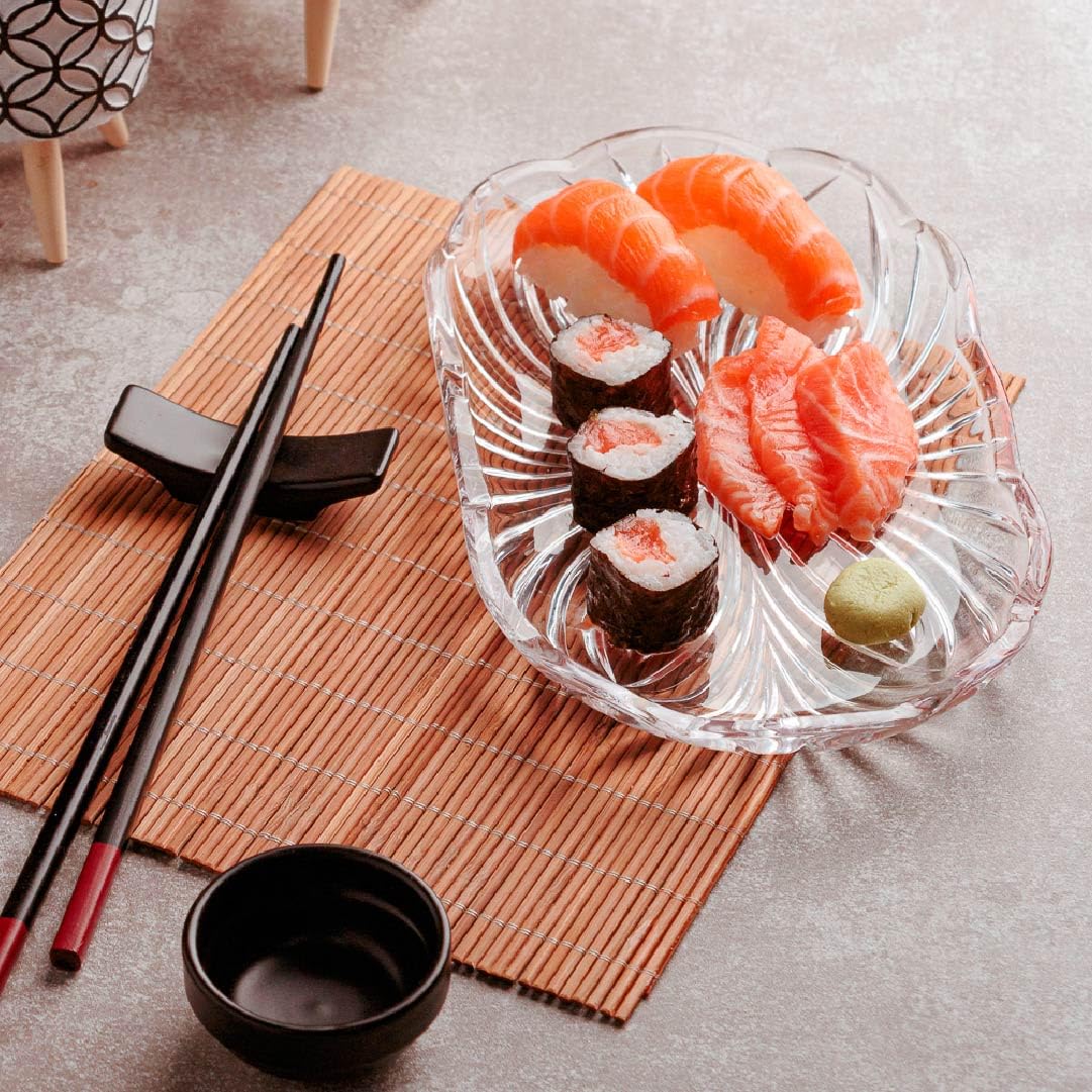LYOR - Conjunto 8 Peças para Sushi de Bambu e Cerâmica Yokohama