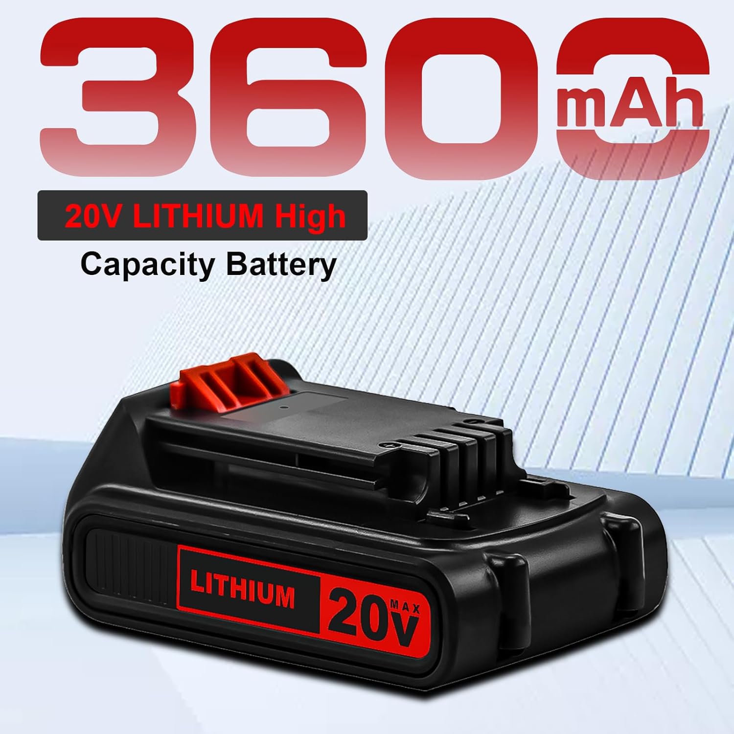 3600mAh LBXR20 Battery Replacement for Black and Decker Lithium 20V Battery Max Compatible with Black and Decker 20 Volt Battery LB20 LBX20 LST220 LBXR2020 LB2X4020 Cordless Power Tools (2Pack)